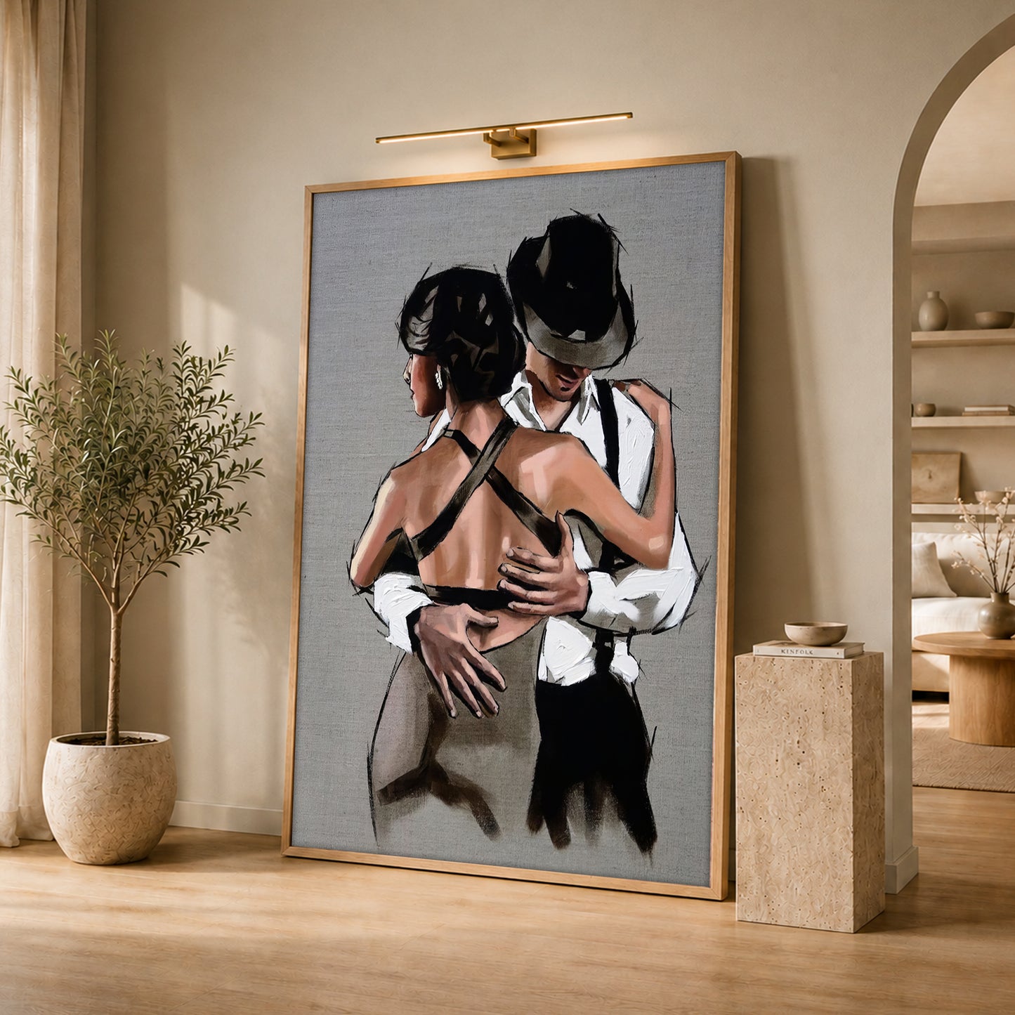 Romantic Tango Dancing Couple Canvas Art - Passionate Couple Print