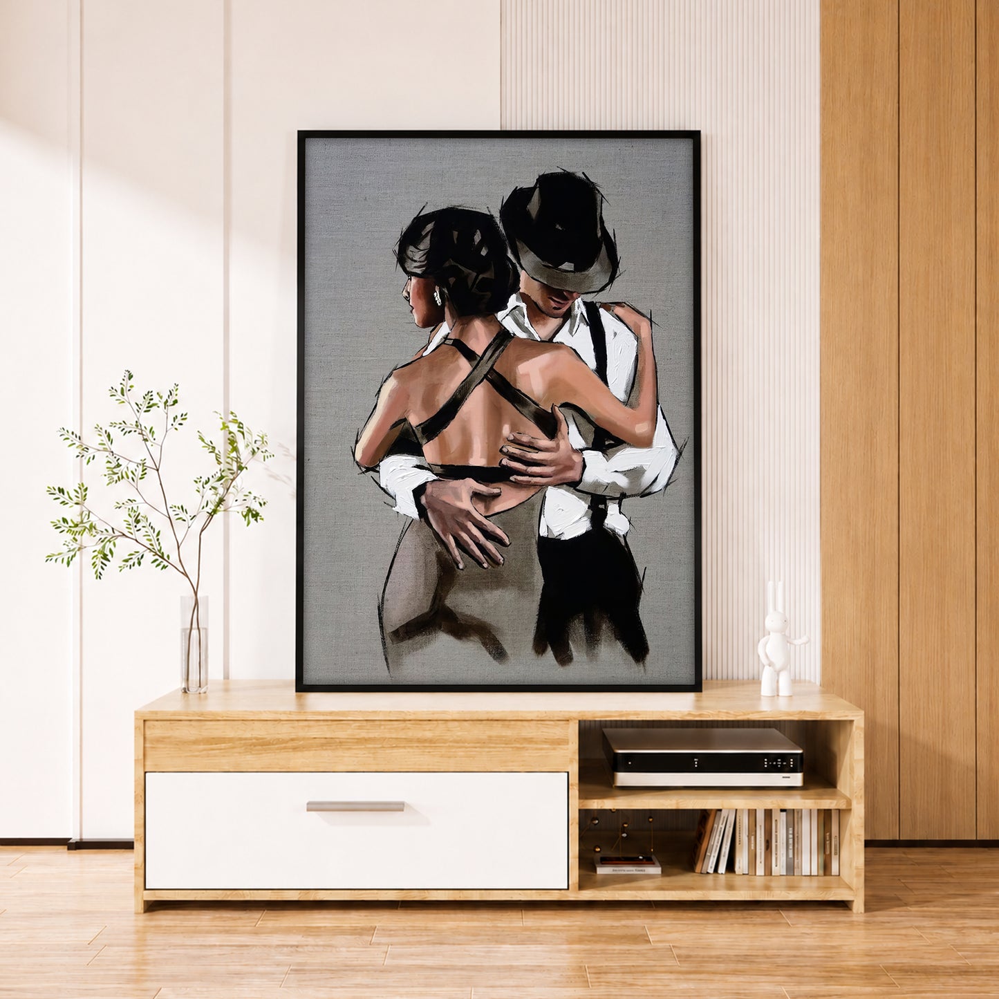 Romantic Tango Dancing Couple Canvas Art - Passionate Couple Print