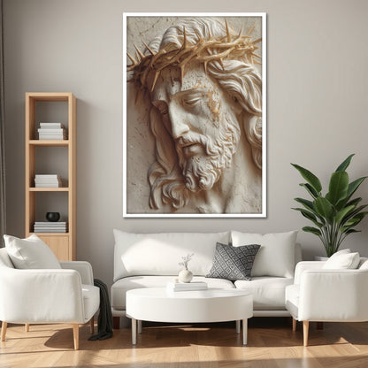Jesus with Crown of Thorns Canvas Print - Christian Faith Wall Art
