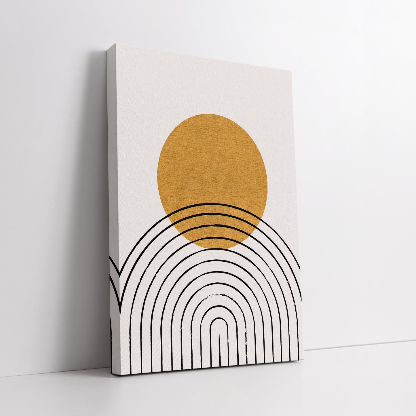 Minimalist Abstract Boho Sun Canvas Print - Modern Home Decor