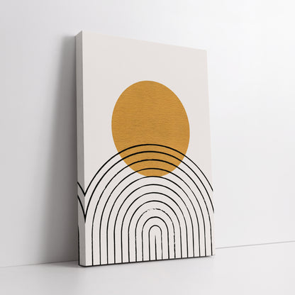 Minimalist Abstract Boho Sun Canvas Print - Modern Home Decor