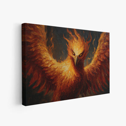 Rising Phoenix Wall Art - Fire Bird Mythological Canvas Print