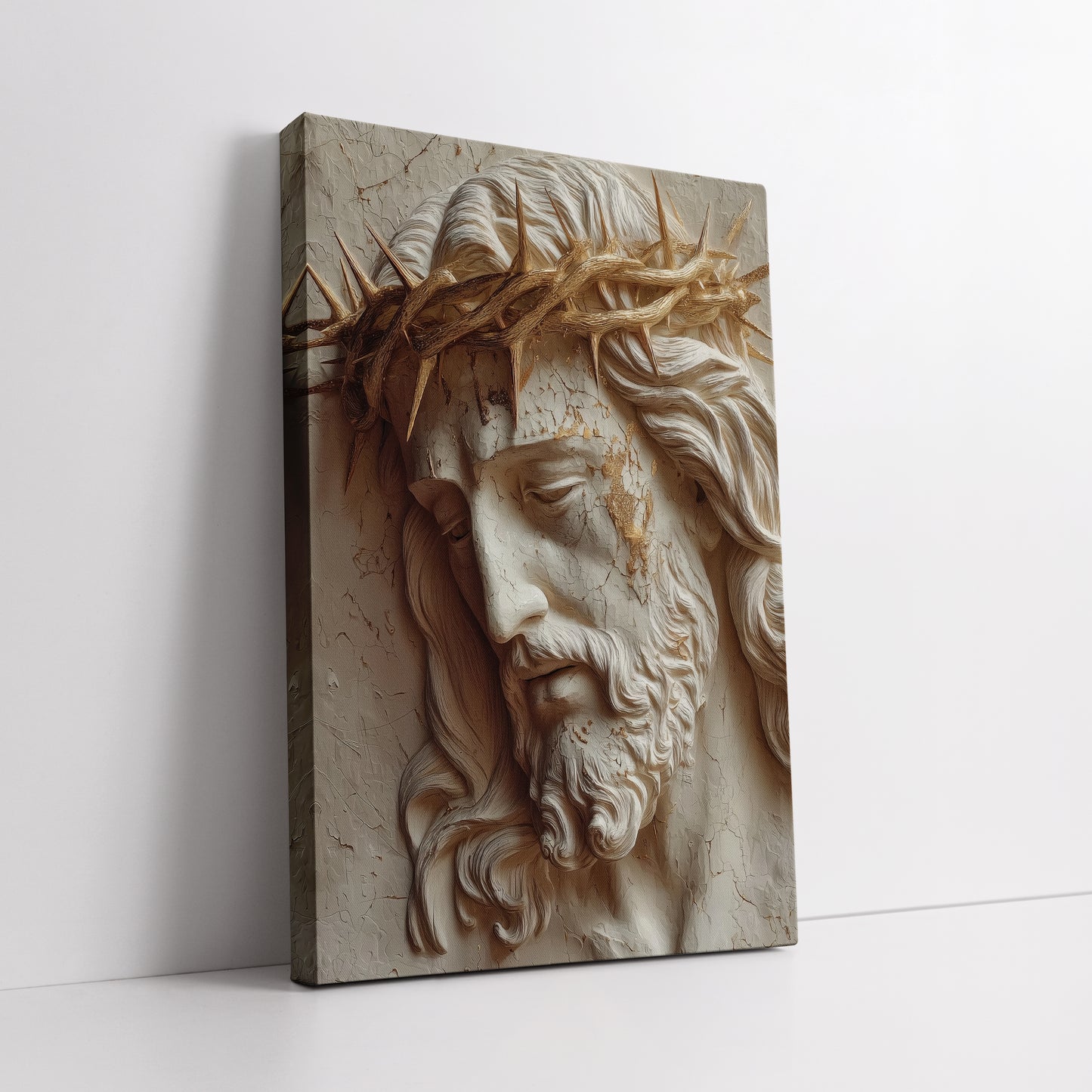 Jesus with Crown of Thorns Canvas Print - Christian Faith Wall Art