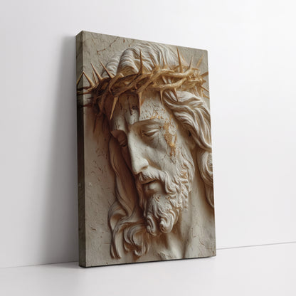 Jesus with Crown of Thorns Canvas Print - Christian Faith Wall Art