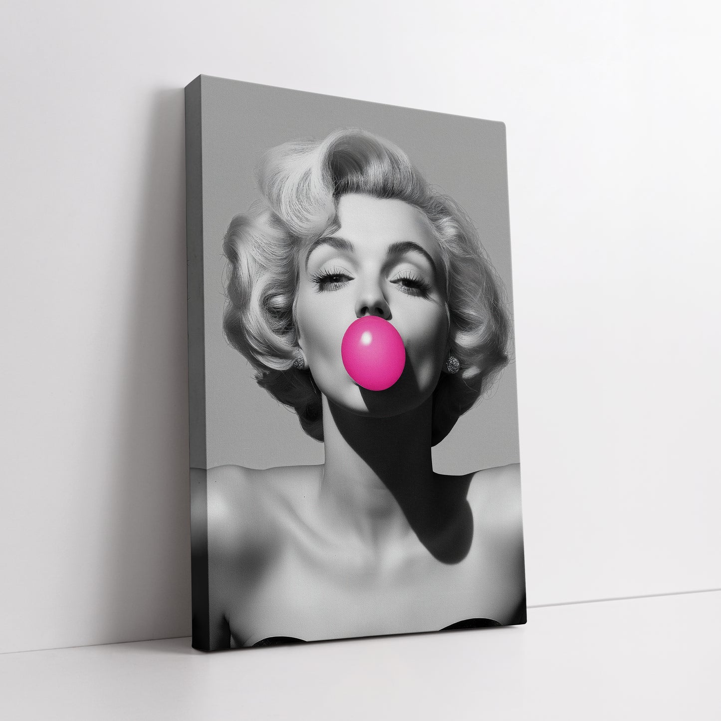 Marilyn Monroe Bubblegum Canvas Wall Art - Modern Pop Art Print