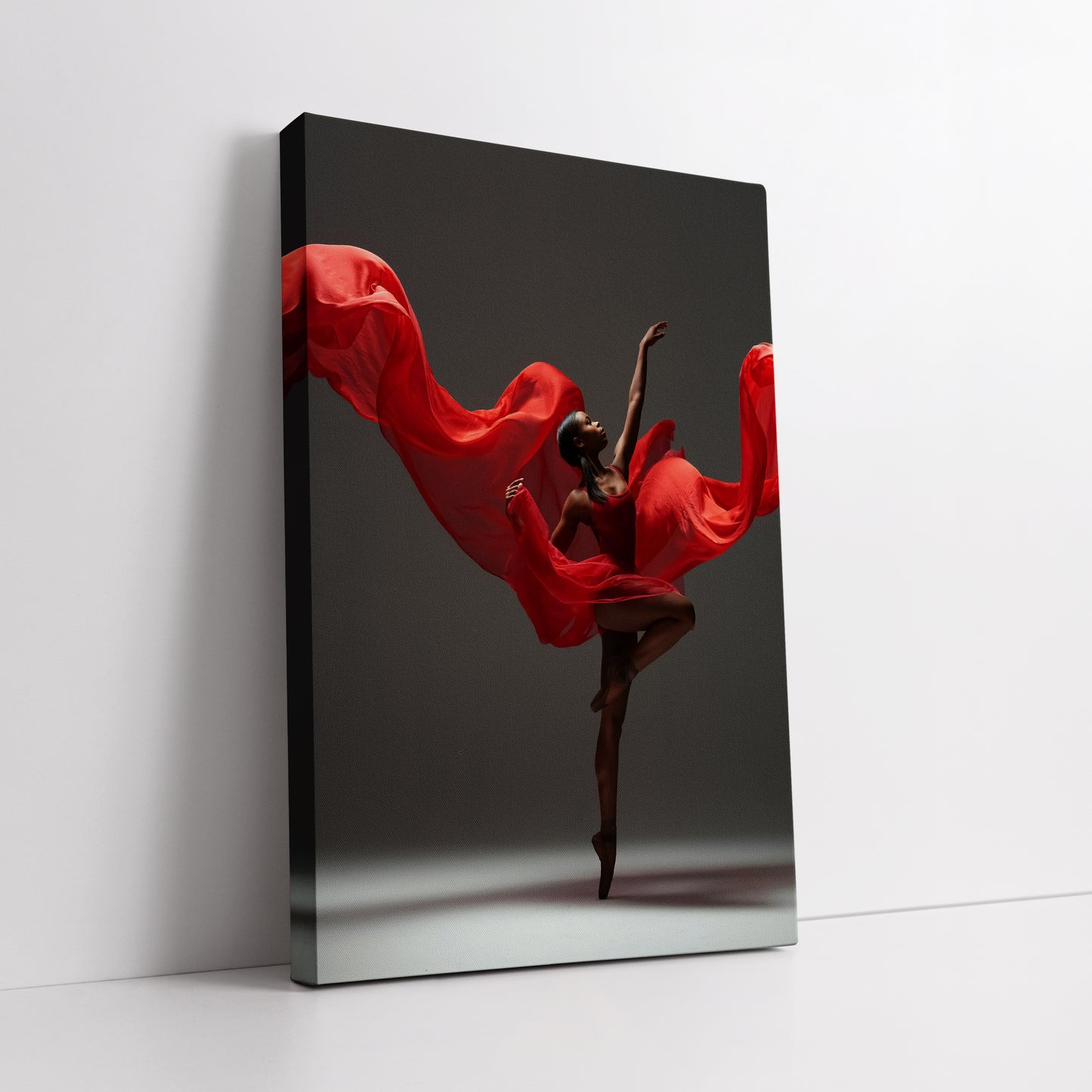 Red Dress Ballerina Canvas Print - Modern Home Decor