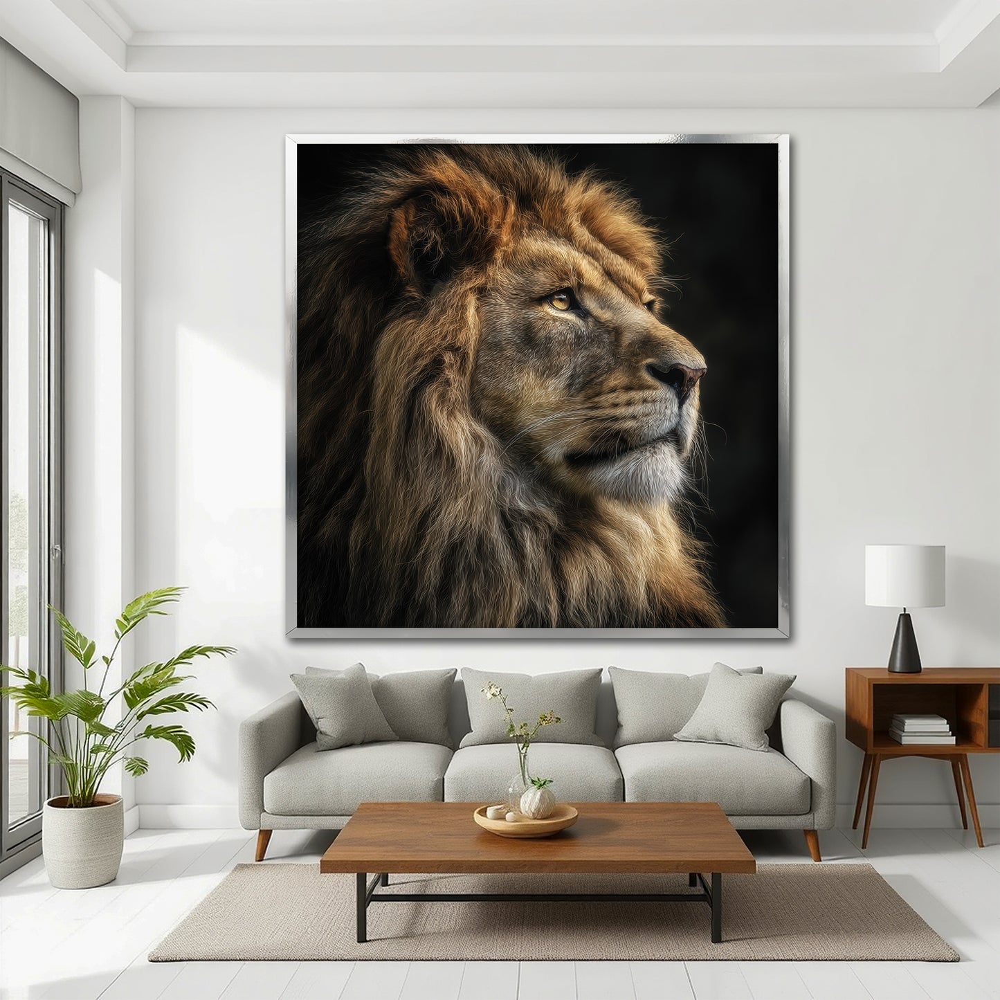 Majestic Lion Canvas Wall Art - Wild Animal Modern Home Decor