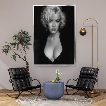 Marilyn Monroe Black and White Canvas Wall Art - Modern Home Decor