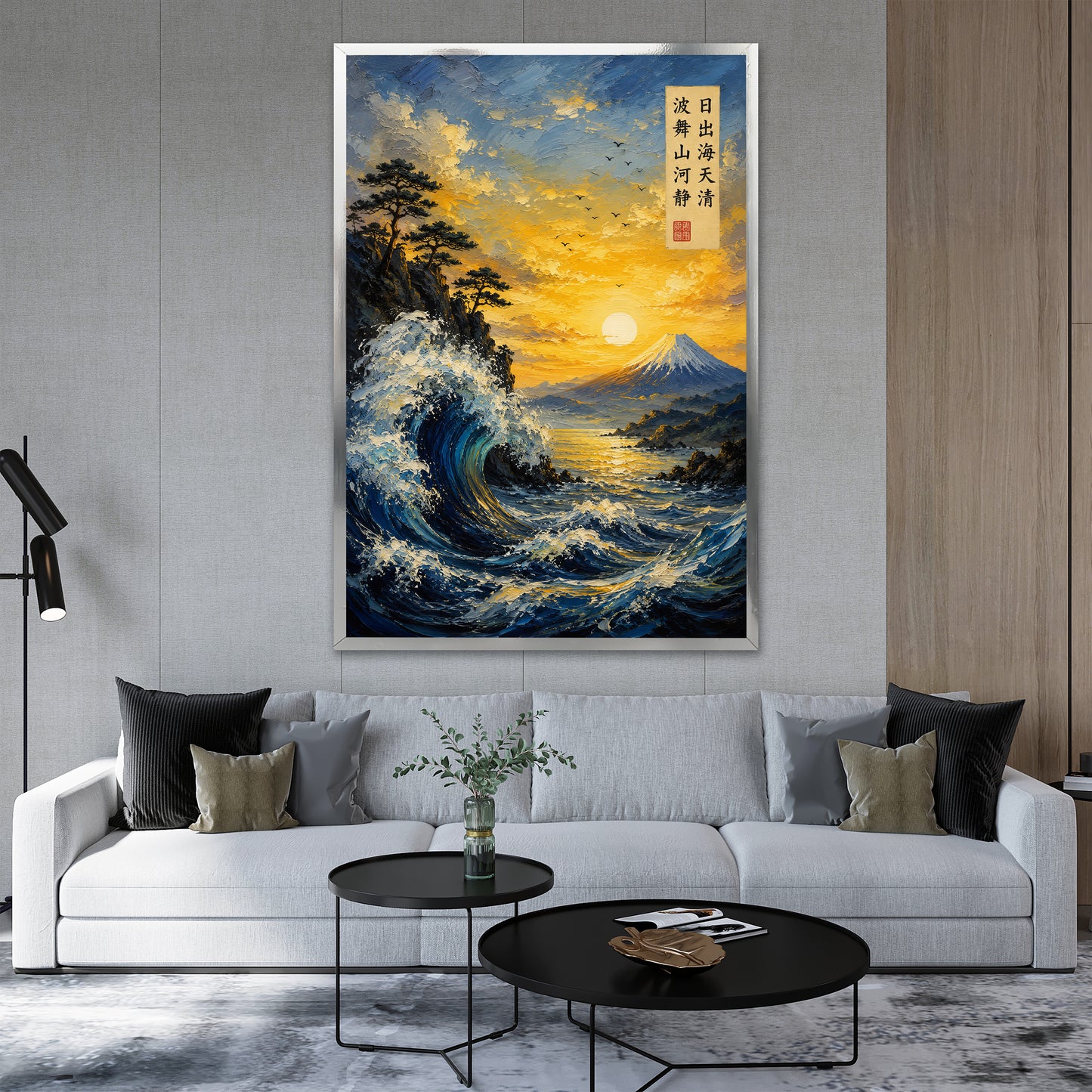 Great Wave Fuji Canvas Wall Art - Japandi Style Decor