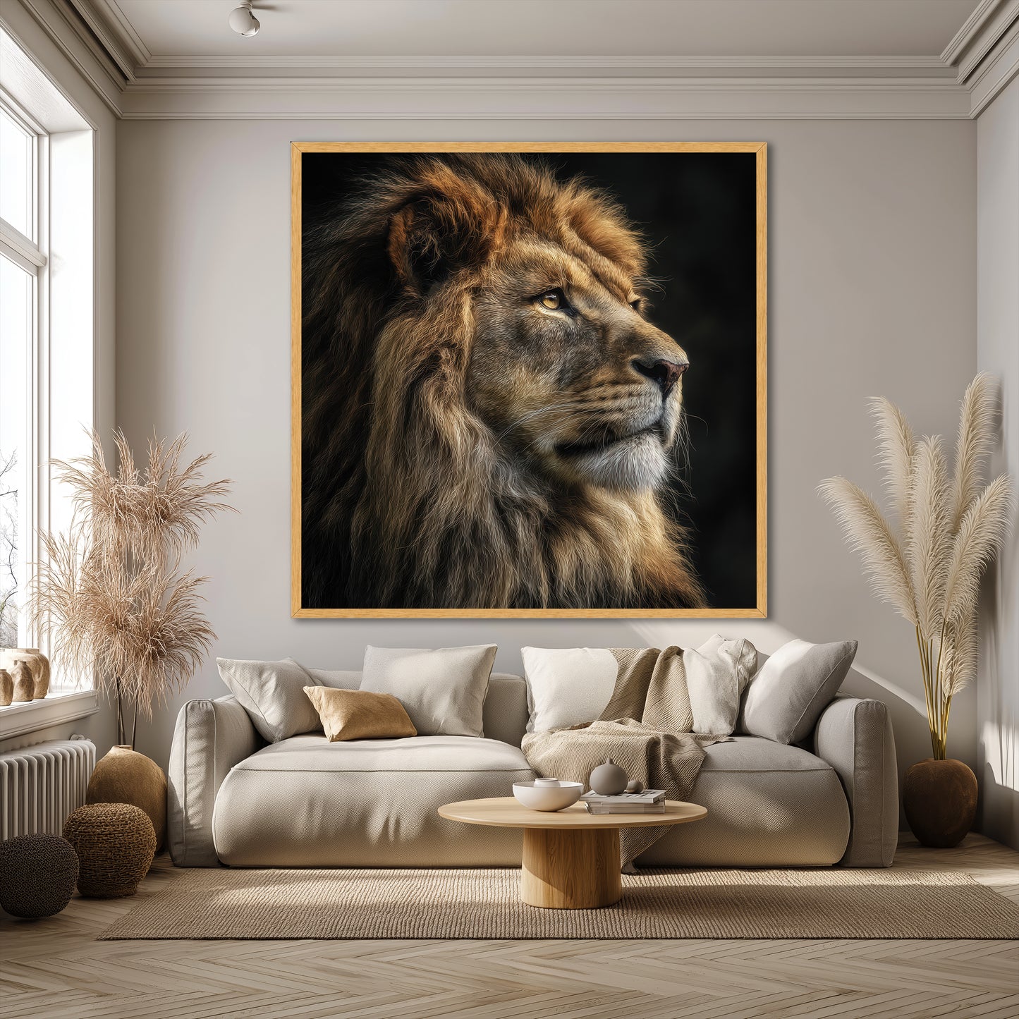 Majestic Lion Canvas Wall Art - Wild Animal Modern Home Decor