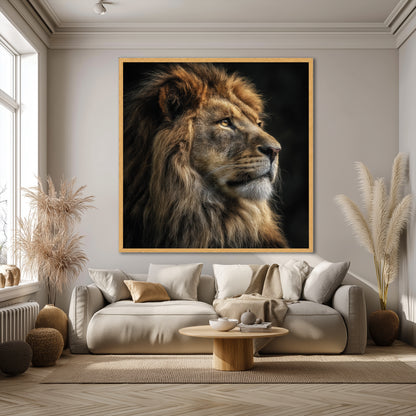 Majestic Lion Canvas Wall Art - Wild Animal Modern Home Decor