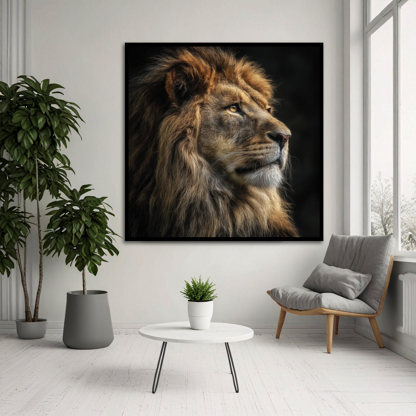 Majestic Lion Canvas Wall Art - Wild Animal Modern Home Decor