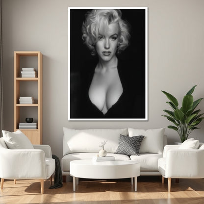 Marilyn Monroe Black and White Canvas Wall Art - Modern Home Decor