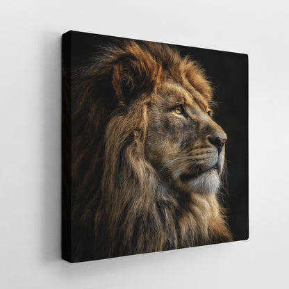 Majestic Lion Canvas Wall Art - Wild Animal Modern Home Decor