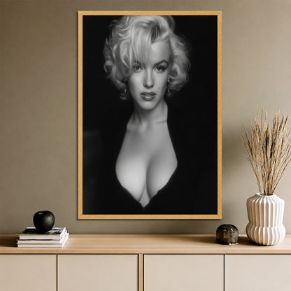 Marilyn Monroe Black and White Canvas Wall Art - Modern Home Decor
