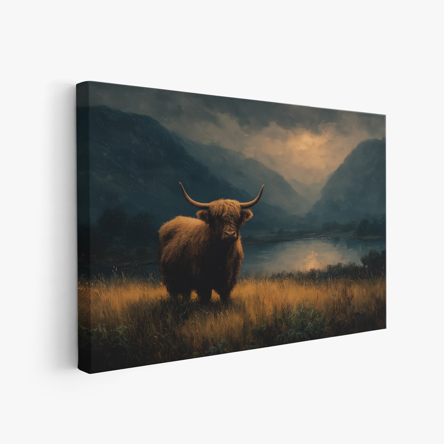 Highland Cow Canvas Wall Art - Scottish Highlands Landscape Print