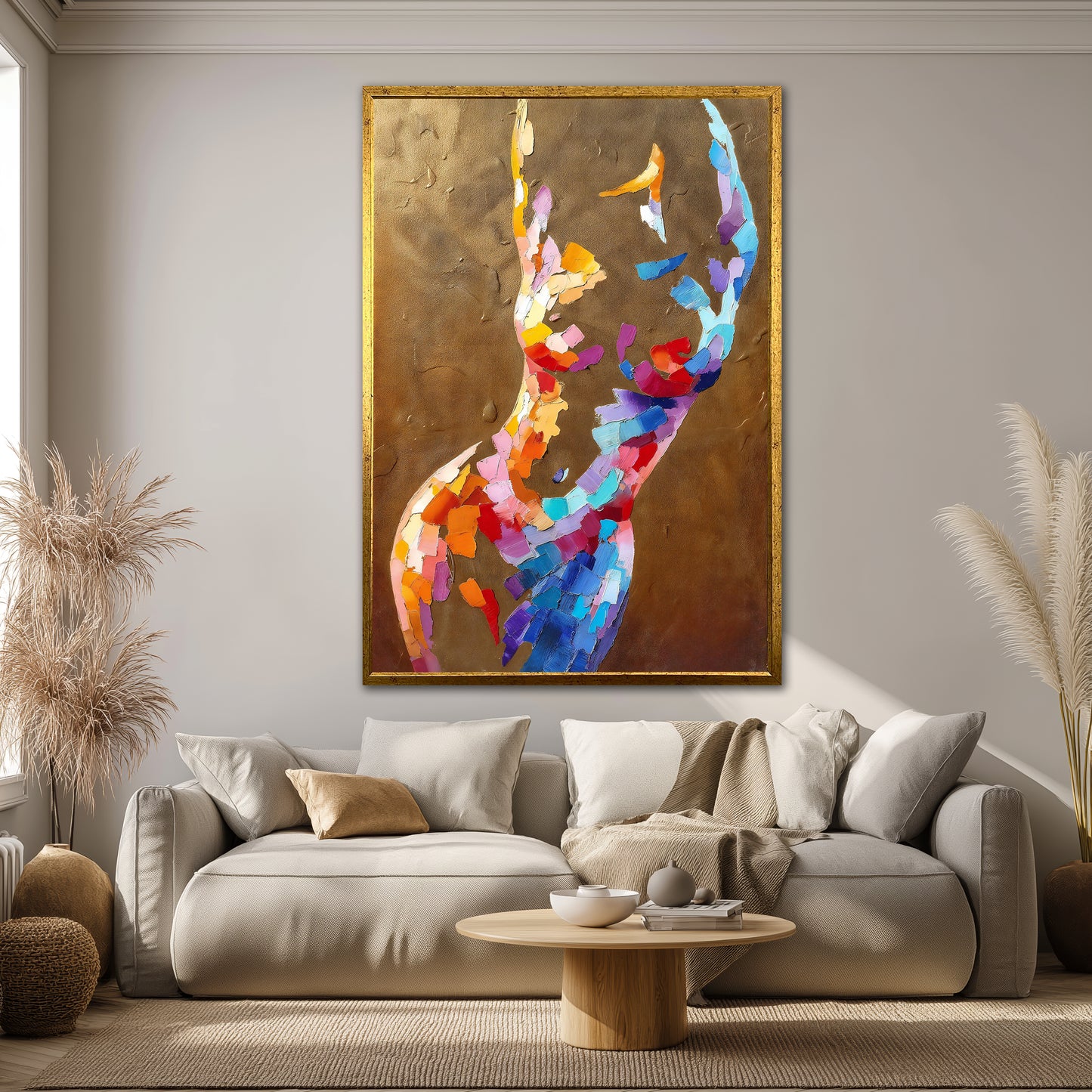 Abstract Colorful Woman Silhouette Canvas Print - Contemporary Art Decor