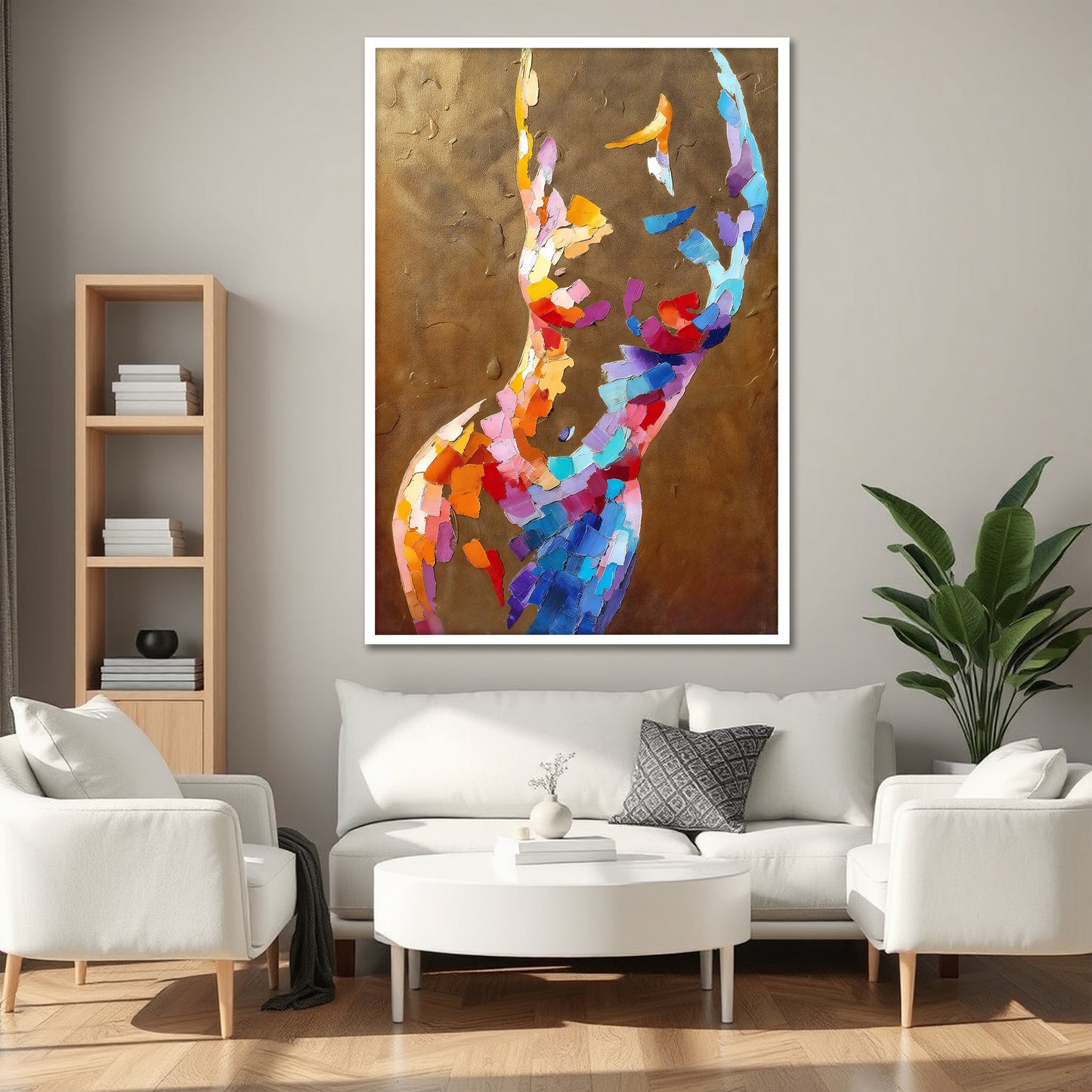 Abstract Colorful Woman Silhouette Canvas Print - Contemporary Art Decor
