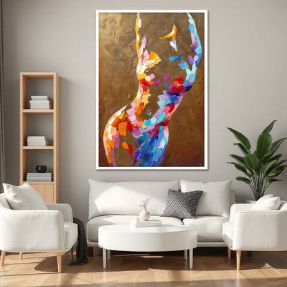 Abstract Colorful Woman Silhouette Canvas Print - Contemporary Art Decor