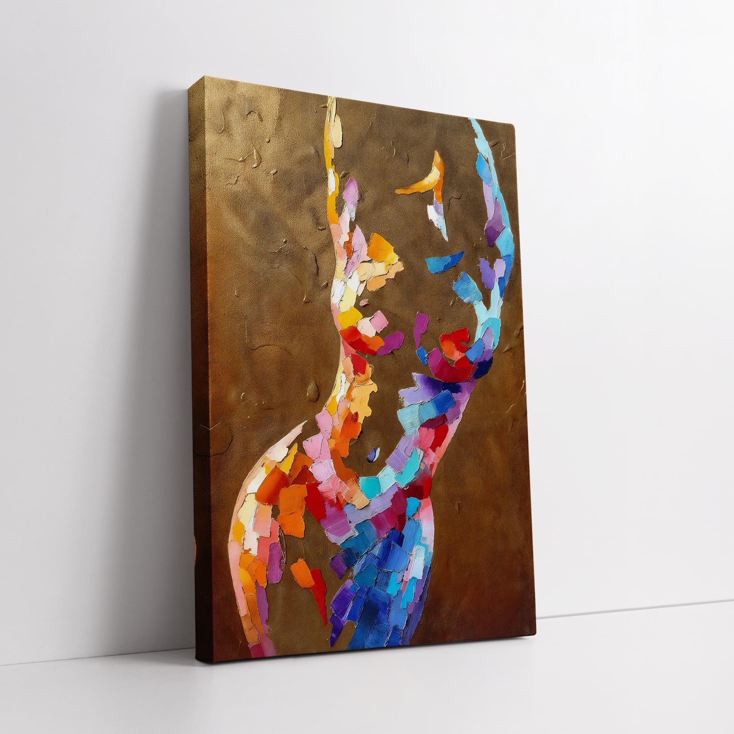 Abstract Colorful Woman Silhouette Canvas Print - Contemporary Art Decor