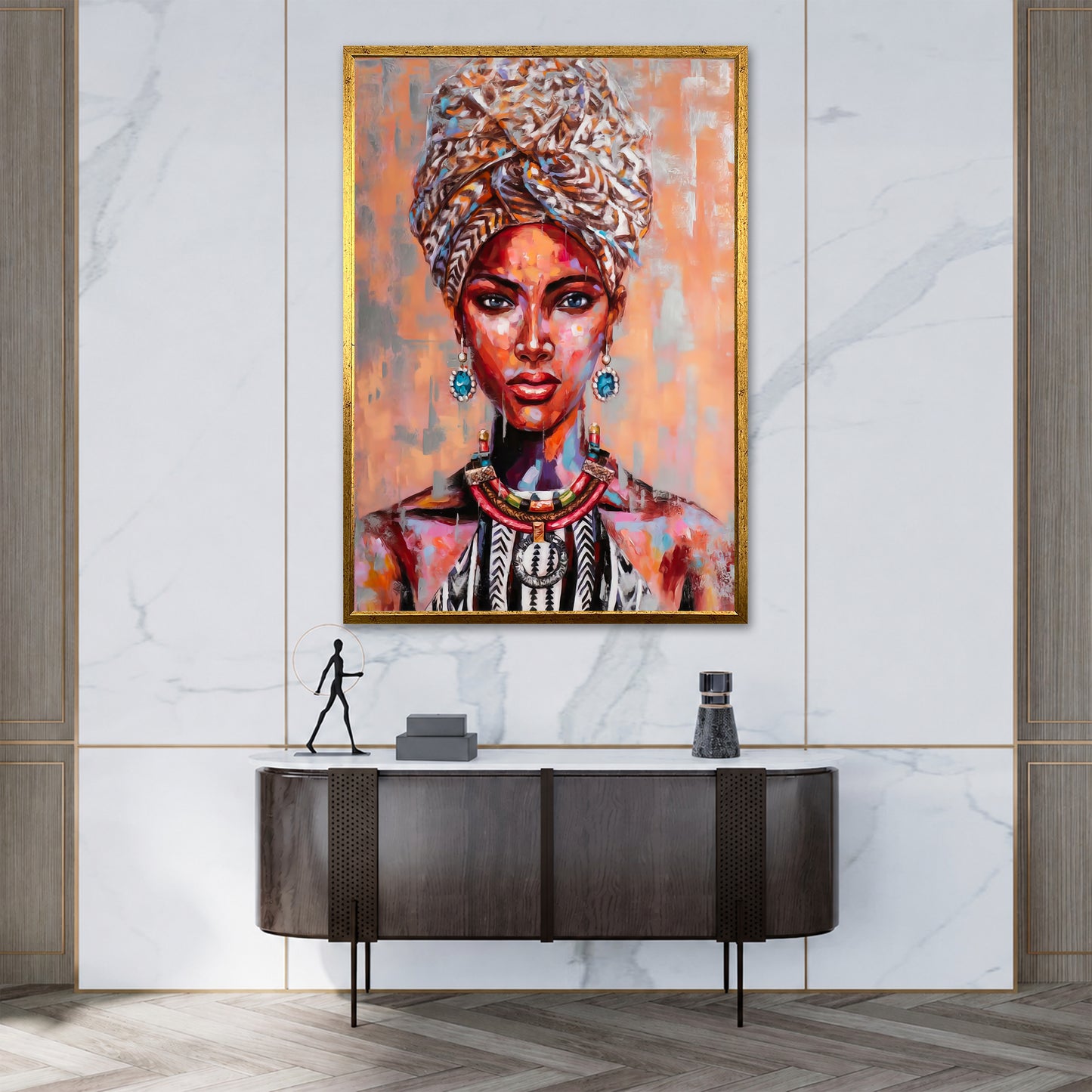 Vibrant African Woman Painting - Art Exhibition Style