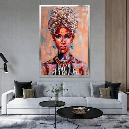Vibrant African Woman Painting - Art Exhibition Style