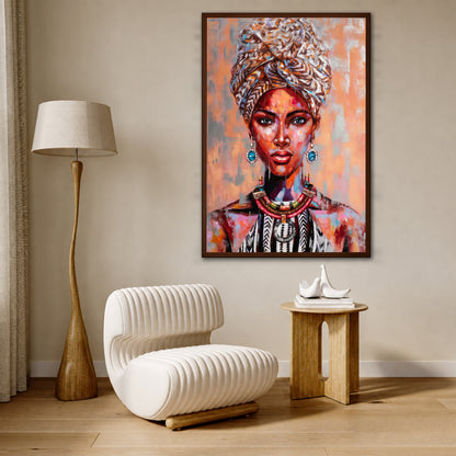 Vibrant African Woman Painting - Art Exhibition Style