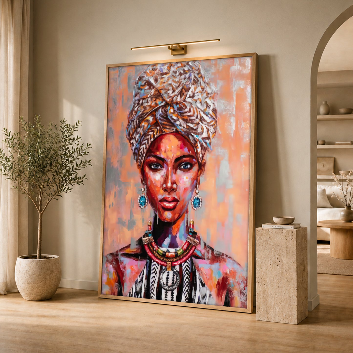 Vibrant African Woman Painting - Art Exhibition Style