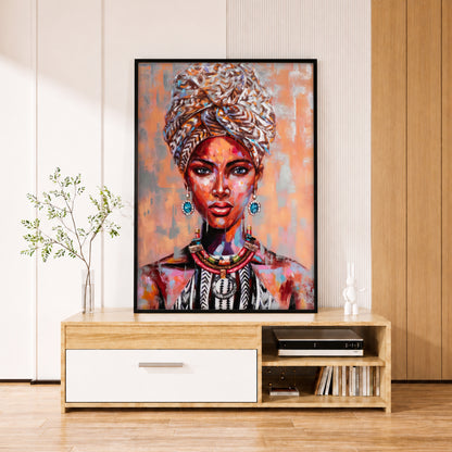 Vibrant African Woman Painting - Art Exhibition Style