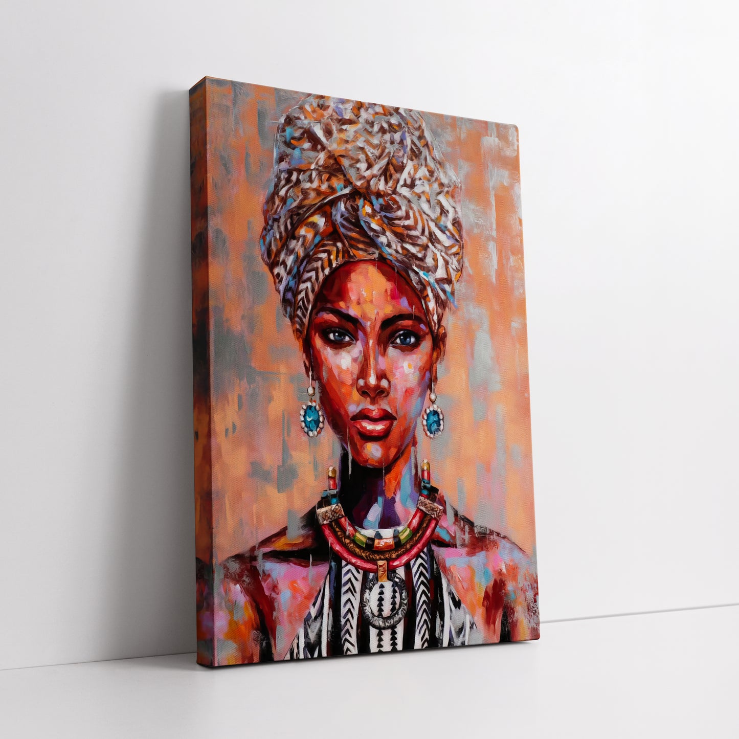 Vibrant African Woman Painting - Art Exhibition Style