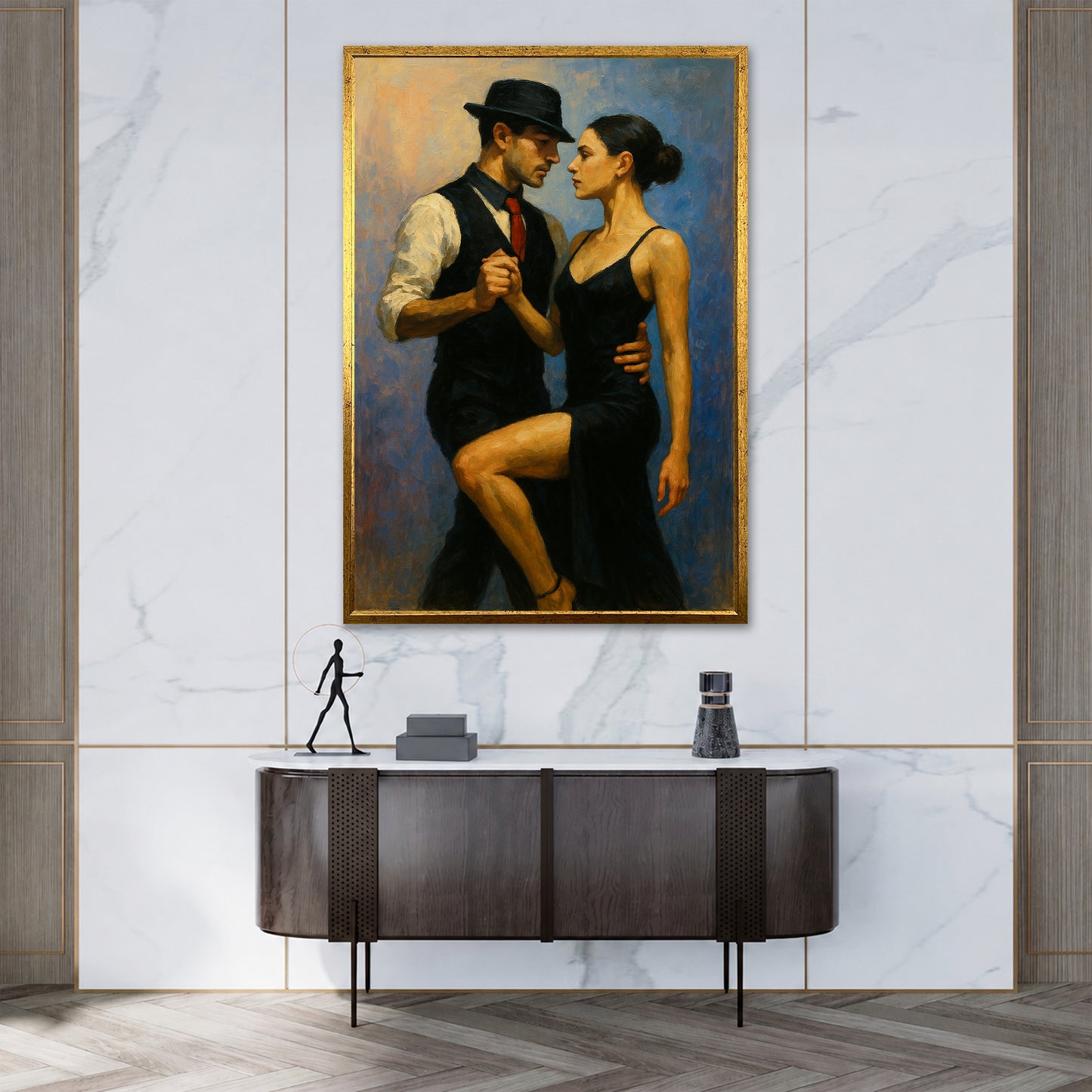 Black Dress Tango Couple - Aesthetic Office Decor