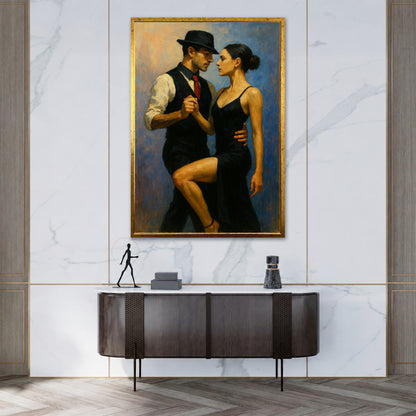 Black Dress Tango Couple - Aesthetic Office Decor