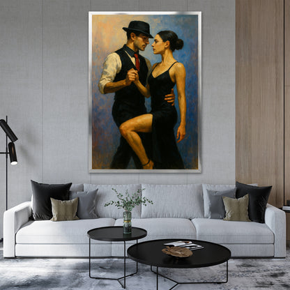 Black Dress Tango Couple - Aesthetic Office Decor
