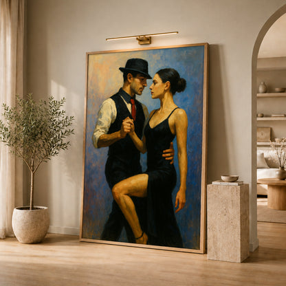Black Dress Tango Couple - Aesthetic Office Decor