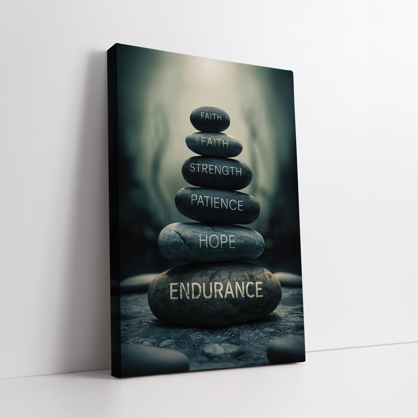 Inspirational Zen Stones Canvas Art - Motivation Words Meditation Print