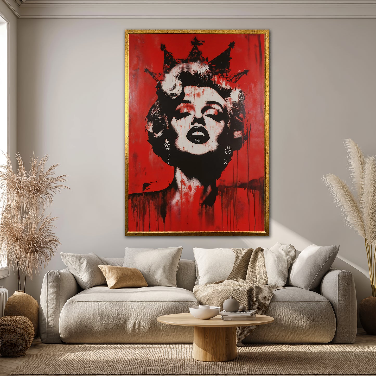 Marilyn Monroe with Crown Red Canvas - Pop Art Street Print