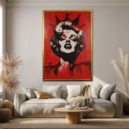 Marilyn Monroe with Crown Red Canvas - Pop Art Street Print