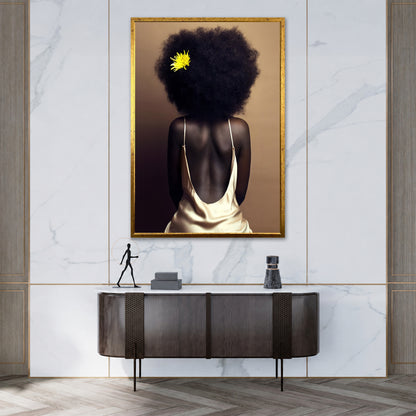 Afro Hair Woman Artwork - Luxury Interior Wall Decor