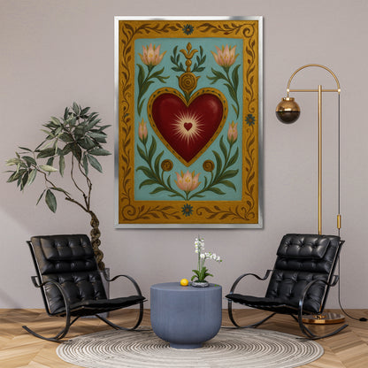 Sacred Heart Canvas Art - Authentic Living Room Wall Decor
