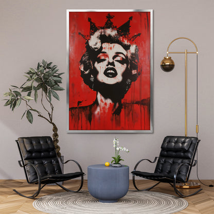 Marilyn Monroe with Crown Red Canvas - Pop Art Street Print