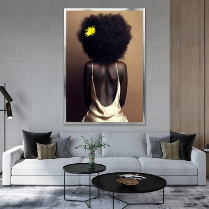 Afro Hair Woman Artwork - Luxury Interior Wall Decor
