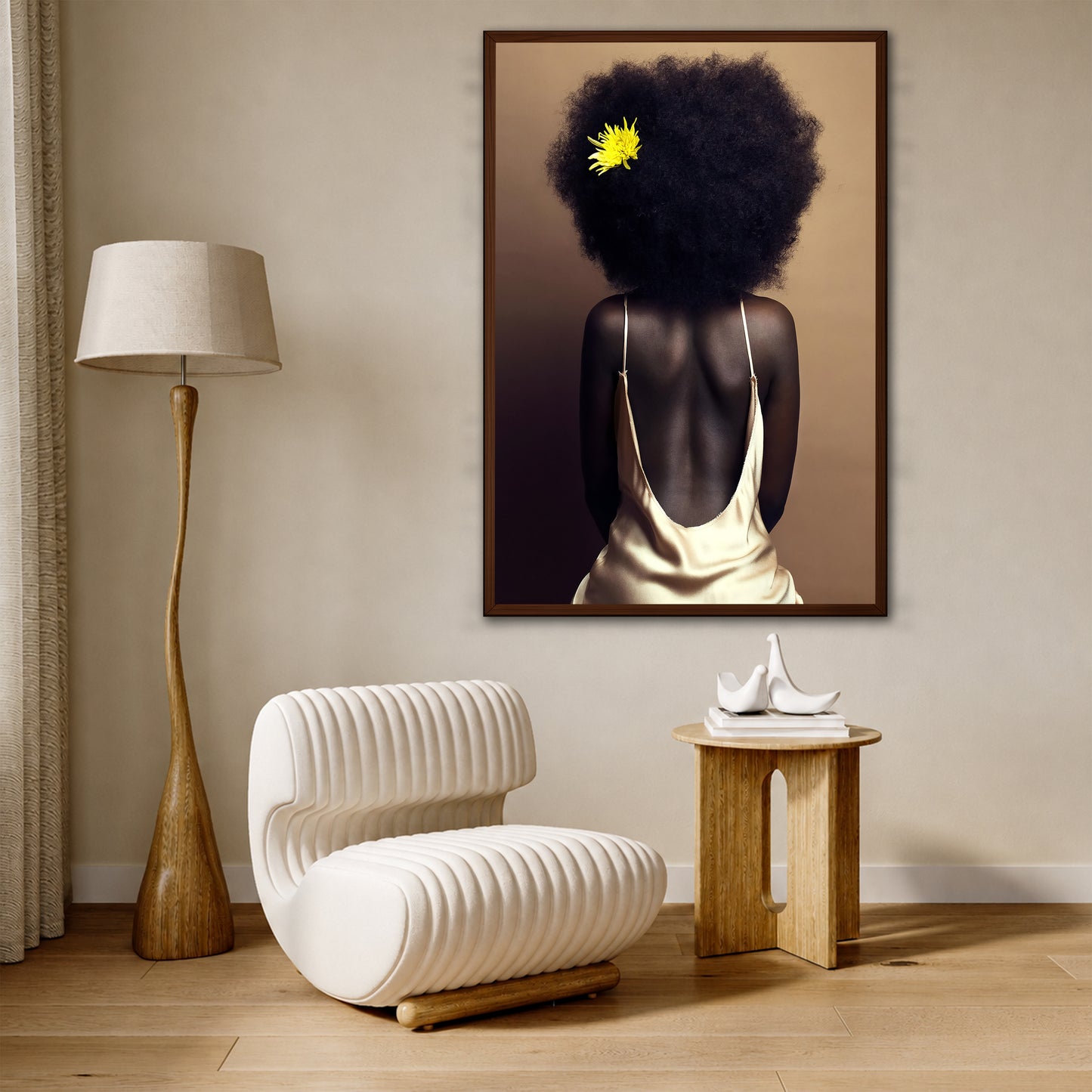 Afro Hair Woman Artwork - Luxury Interior Wall Decor
