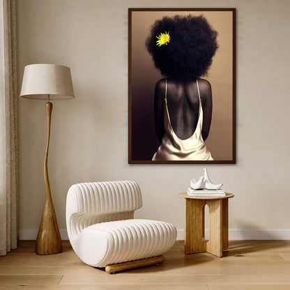 Afro Hair Woman Artwork - Luxury Interior Wall Decor