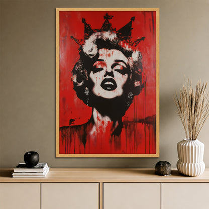Marilyn Monroe with Crown Red Canvas - Pop Art Street Print