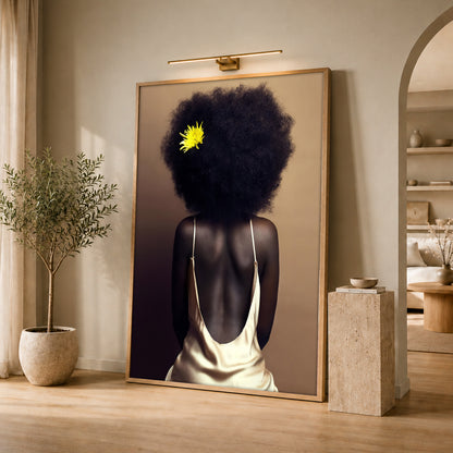 Afro Hair Woman Artwork - Luxury Interior Wall Decor