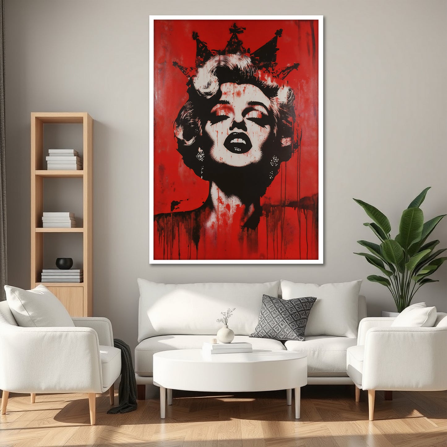Marilyn Monroe with Crown Red Canvas - Pop Art Street Print