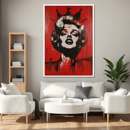 Marilyn Monroe with Crown Red Canvas - Pop Art Street Print