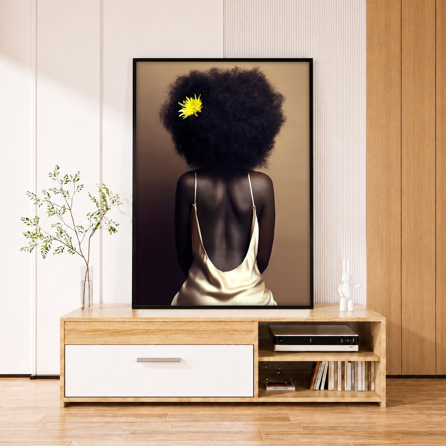 Afro Hair Woman Artwork - Luxury Interior Wall Decor