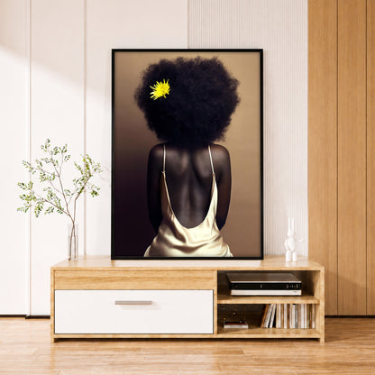 Afro Hair Woman Artwork - Luxury Interior Wall Decor