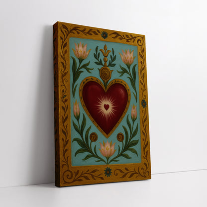Sacred Heart Canvas Art - Authentic Living Room Wall Decor
